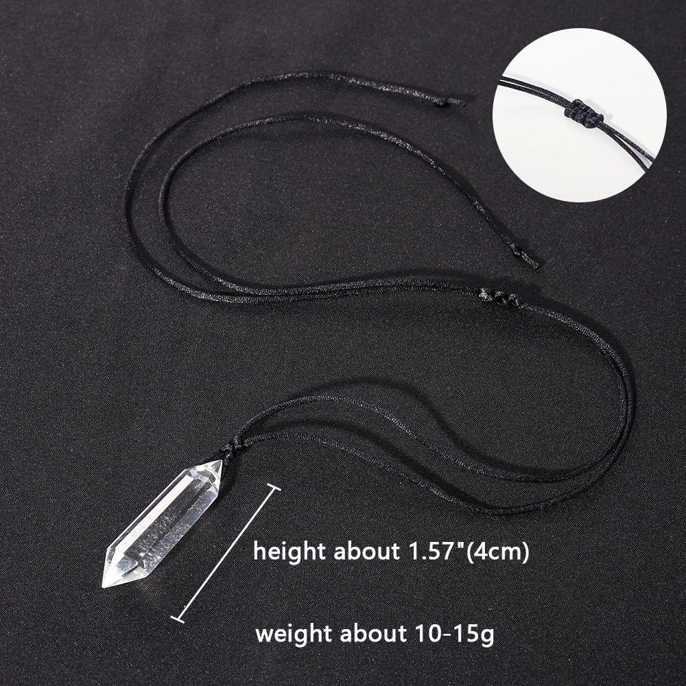 Clear Quartz Double Point Crystal Necklace