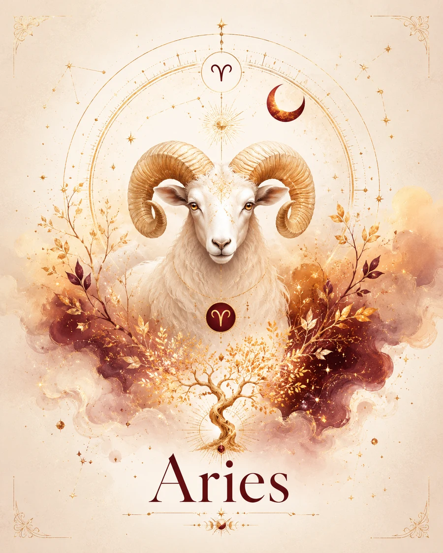 Aries zodiac artwork