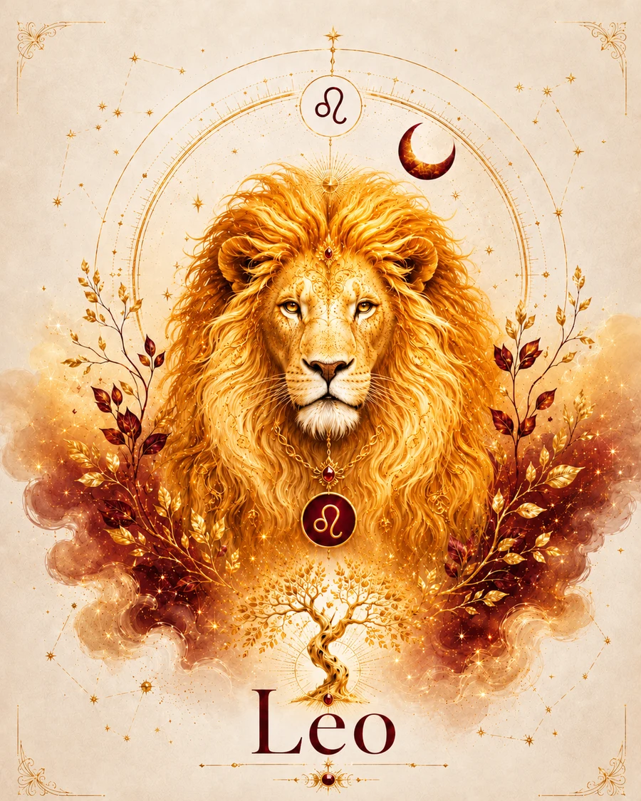 Leo zodiac artwork