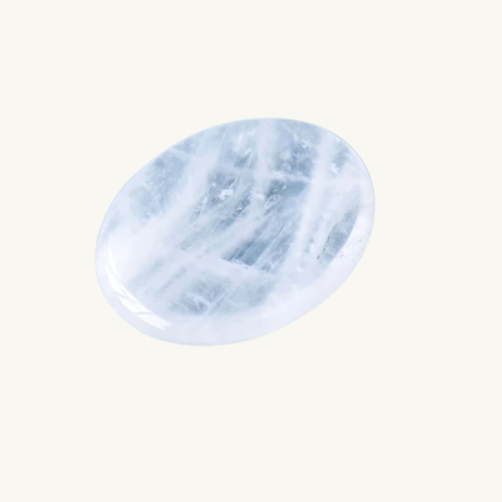 Clear Quartz Thumb Worry Stone